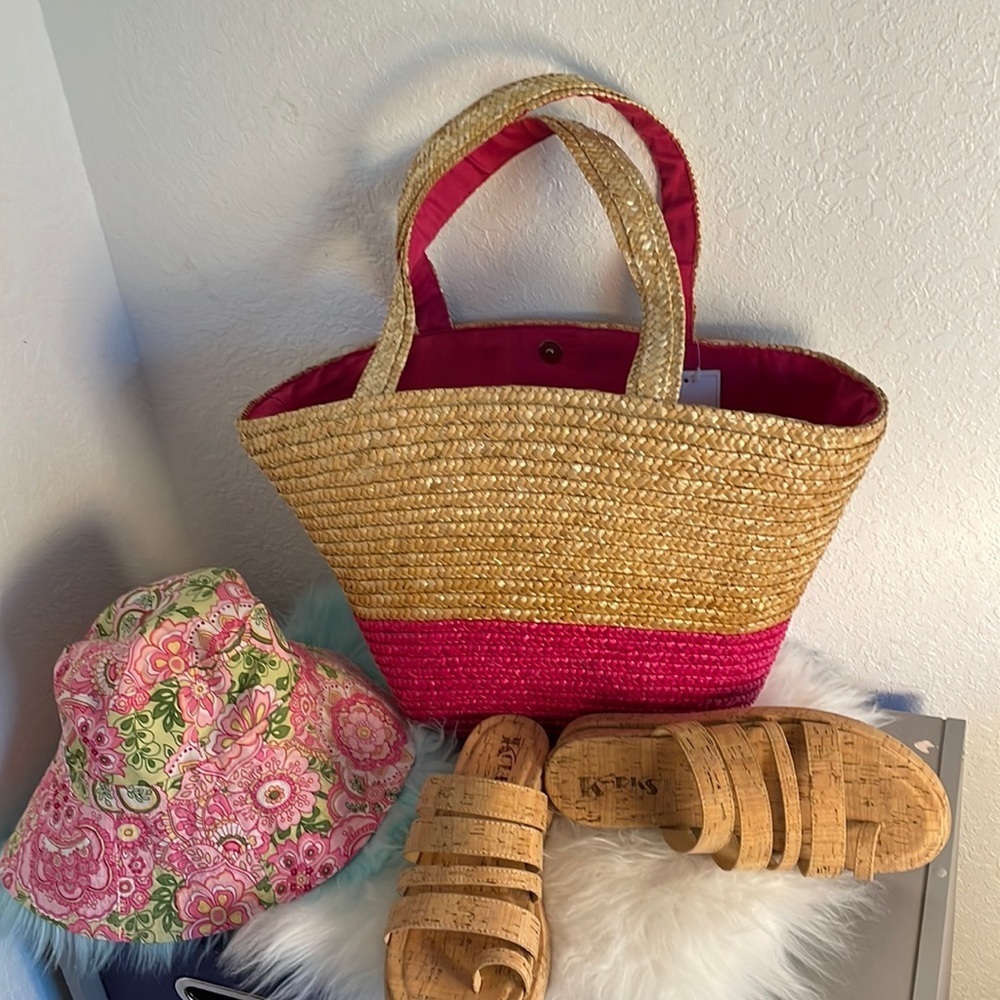 ❤️ Straw Studios pink tote bag 🥰 NWT